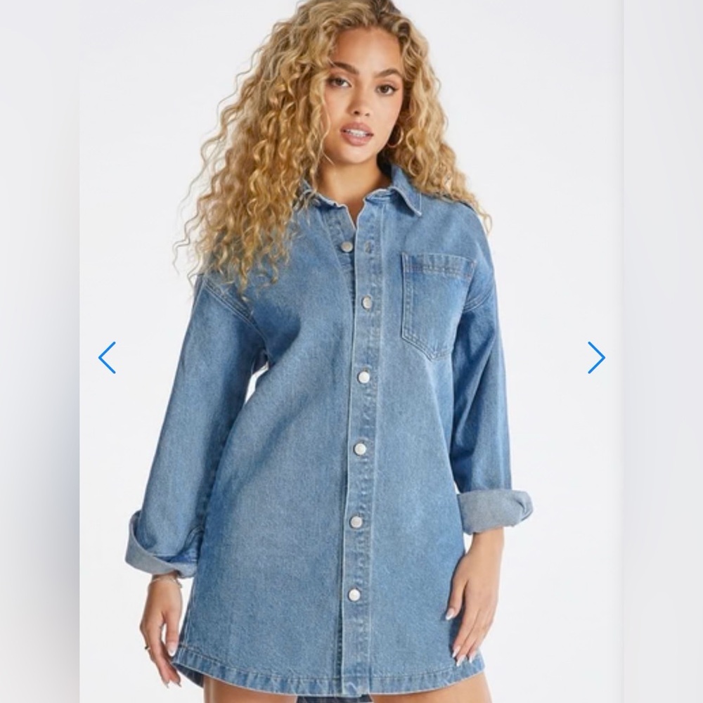 NWT Shoe Dazzle Light Blue Denim Dress/Shacket Size Large